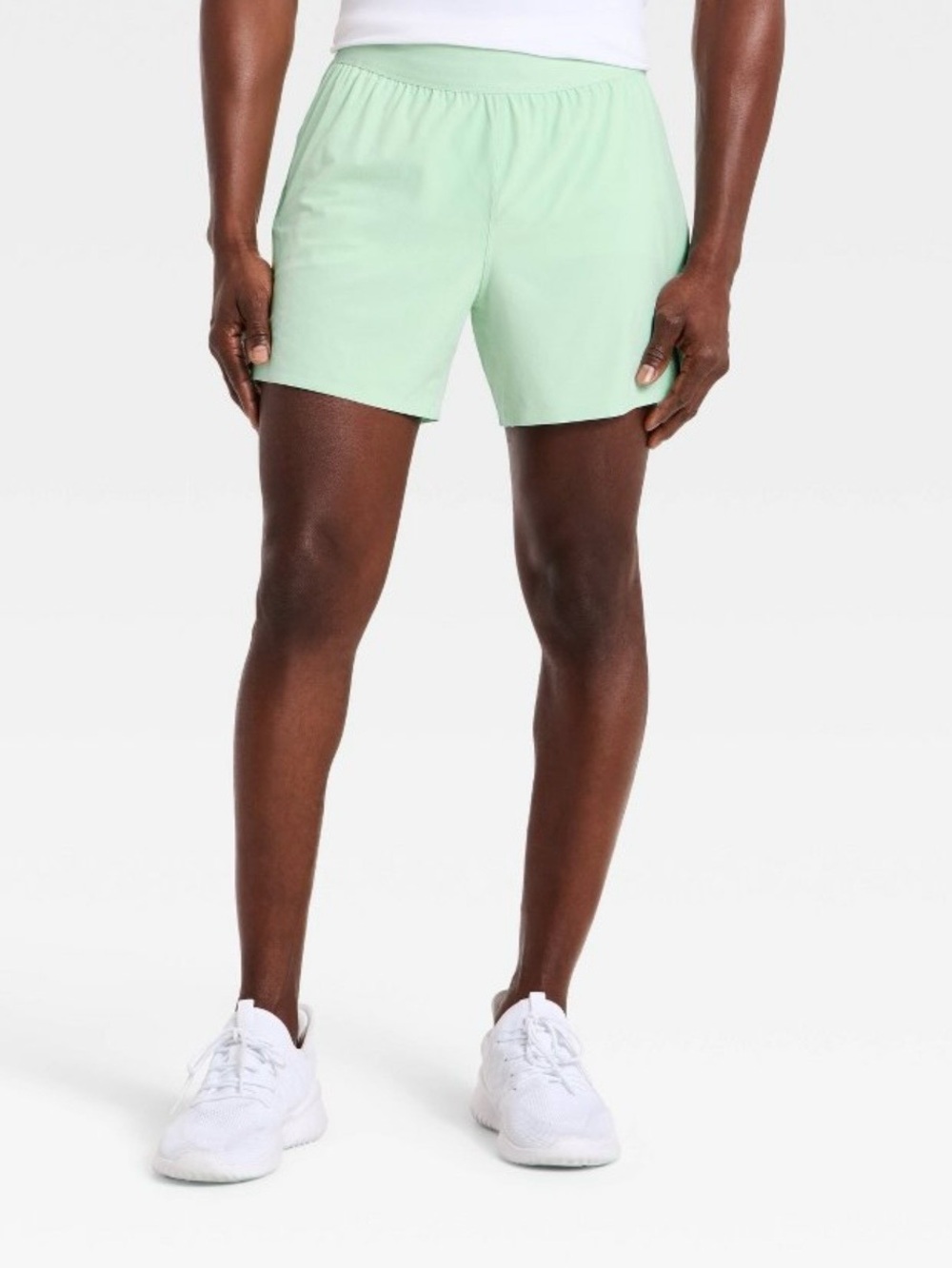 All In Motion Men's Run Shorts 5" Light Mint Green L (NWT)